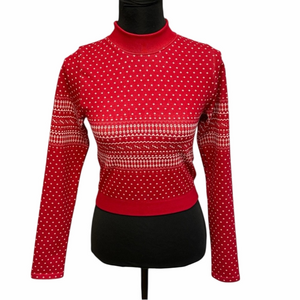 ✨ Fabletics Holly Seamless Long Sleeve Crop Top | Red | Size M | NWT